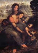 LEONARDO da Vinci The Virgin and the Nino with Holy Ana oil on canvas